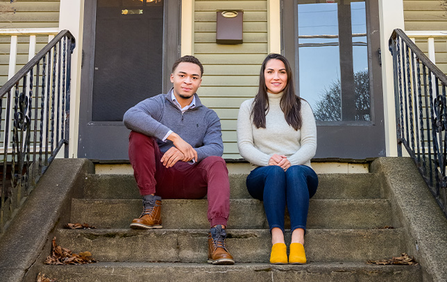 Patients sitting on the porch